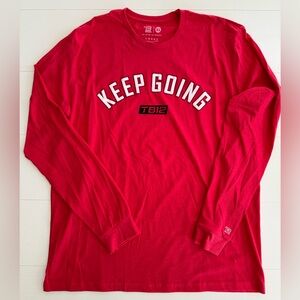 TB12 Shirts Tb2 Keep Going Red Long Sleeve Shirt Size Xl Nwot